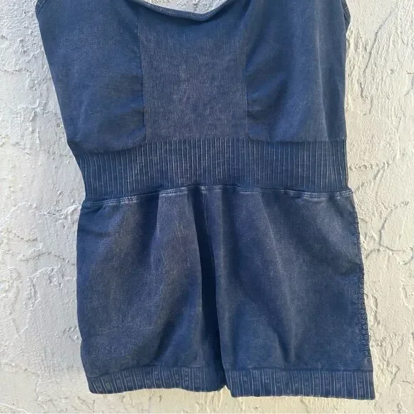 FREE PEOPLE Movement Romper Runsie Women Size M/L Good Karma Gray Yoga Athletic - Picture 4 of 9